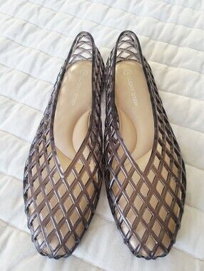 Jelly Ballet Flat / Jam Jelly Flats In A Chocolate Brown & Cushioned Insole Sz 7